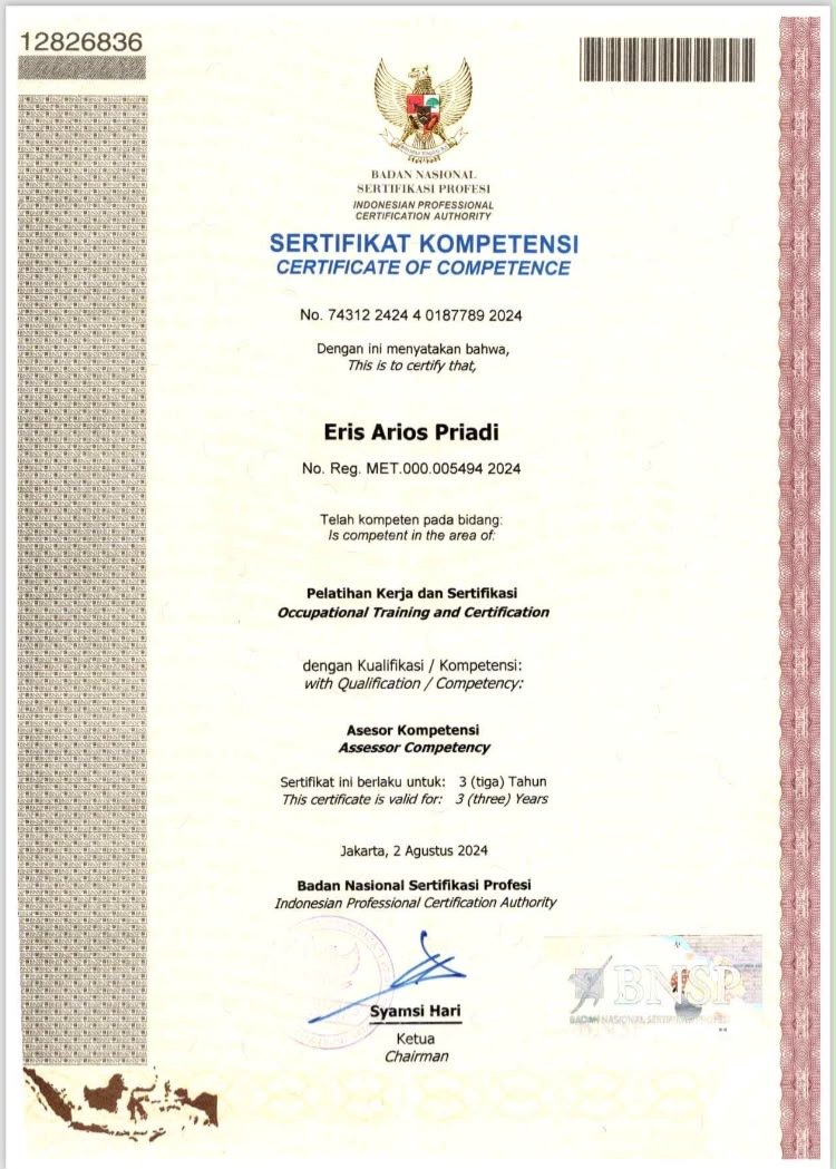 Sertifikasi Kompetensi Assesor