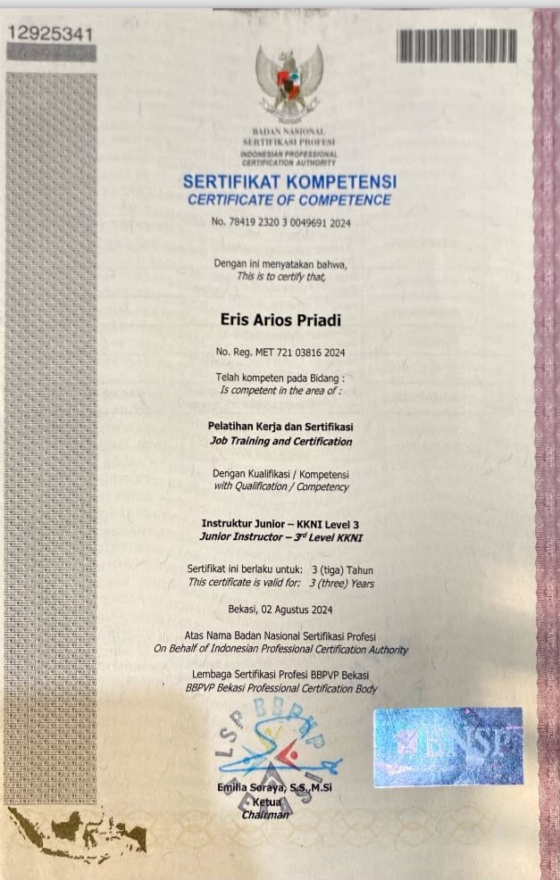 Sertifikasi  Instructor